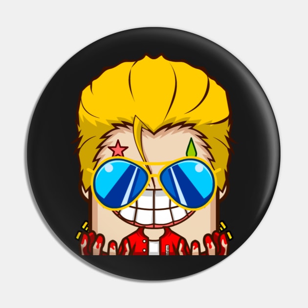 Smiling Bloody Guy Pin by DanielT_Designs