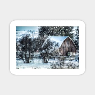 Winter Barn Magnet