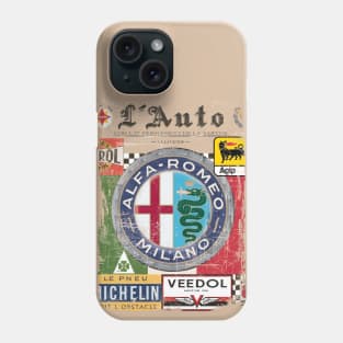 Alfa Romeo Vintage Poster L'Auto Distressed type 2 Phone Case