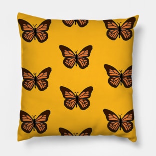 Orange Monarch Butterfly Pillow