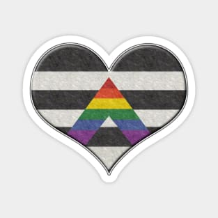 Large LGBT Ally Pride Flag Colored Heart with Ace Symbol Magnet