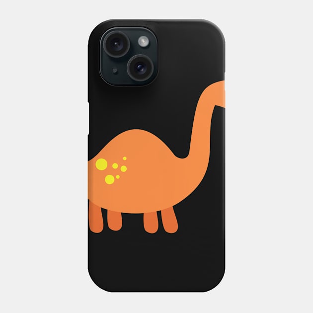 Cool Orange Apatosaurus Dinosaur. Cute Dino Cartoon. Phone Case by CoolFactorMerch