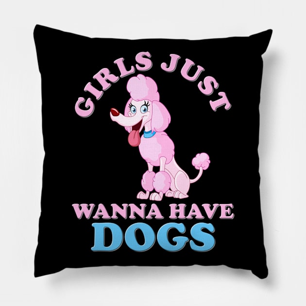 Girls just have dogs, girls just wanna, girls just wanna dogs, girls just wanna have, girls just wanna have dogs, girls just wanna have dogs birthday, blow dryer, poodle, bench Pillow by DESIGN SPOTLIGHT