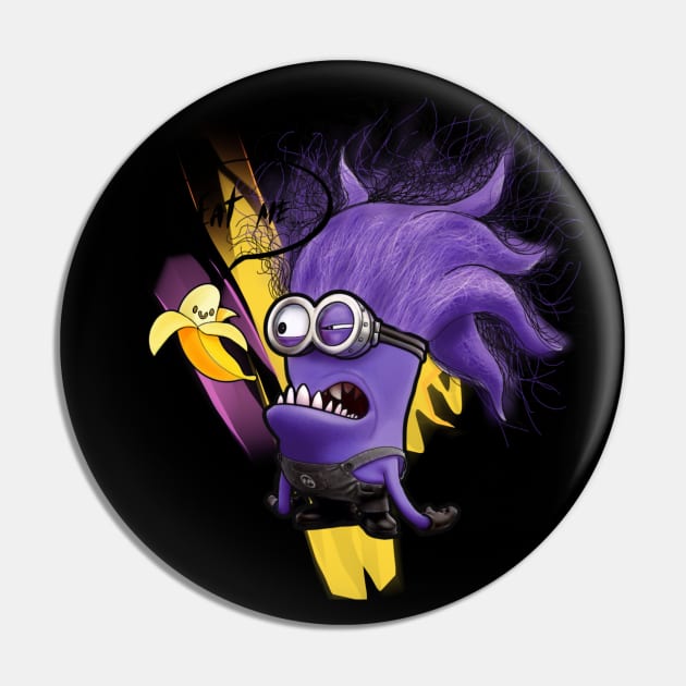 Bad Minion Kevin Eat Me Banana Pin by Print Art Station