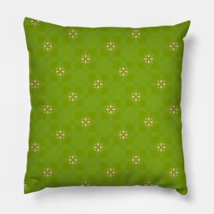 Little Flowers on Lime Green Background Pattern - WelshDesignsTP003 Pillow