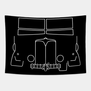 AEC Matador 4x4 classic truck outline graphic (white) Tapestry