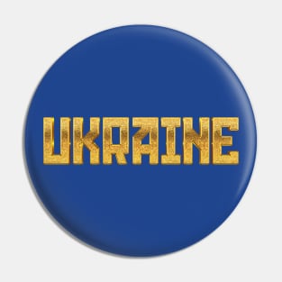 Ukraine / Solidarity Gold Typography Design Pin