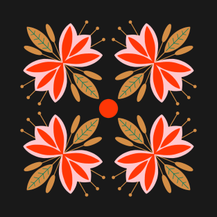 Spring flowers and leaves pattern, version 2 T-Shirt