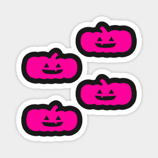 Squat Jack-O-Lantern Tile (Hot Pink) Magnet