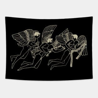 3 Winged Greek Gods Bringing Gifts of Love Tapestry