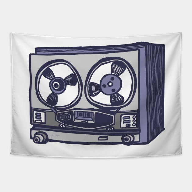 Vintage Tape Recorder Tapestry by JSnipe