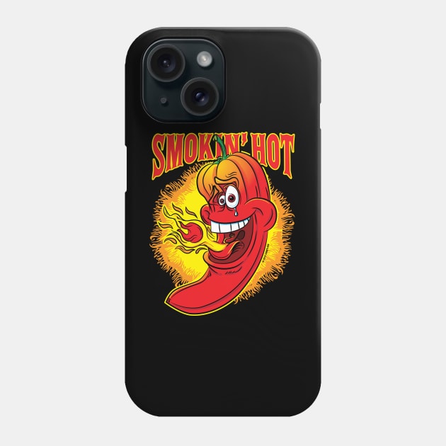 Smokin Hot Spicy Flaming Red Hot Chili Pepper Phone Case by eShirtLabs