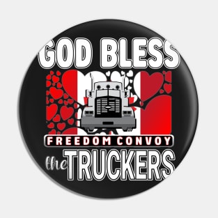 GOD BLESS THE TRUCKERS - THANK YOU TRUCKERS CONVOY TRUCK FOR FREEDOM Pin