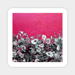 Fushia Flower Print Magnet