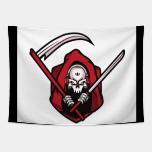 Black and Red Gaming logo Tapestry