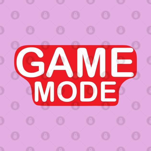 Game Mode white text on red  Design for kids and gamers by ArtoBagsPlus