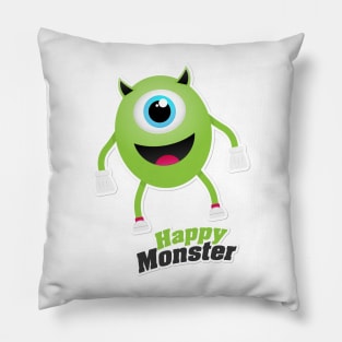 Happy Monster Character for Boys Men Girls Women Kids Pillow