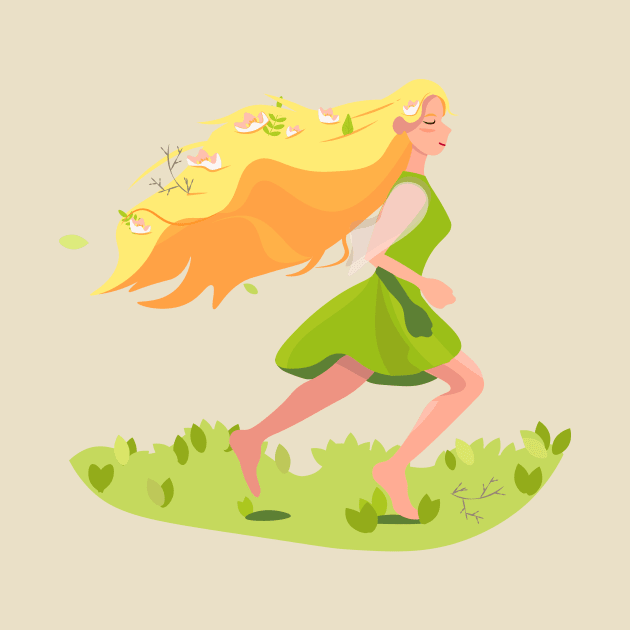 spring girl by volpered_art