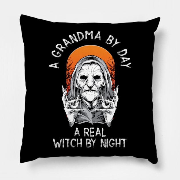 Women's Real Witch Halloween Pillow by pa2rok