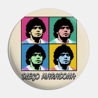 Diego Maradona 80s Pop Art Style Pin