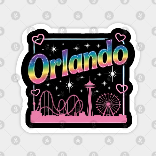 Orlando Florida Rainbow Amusement Park Magnet by Ink Lines