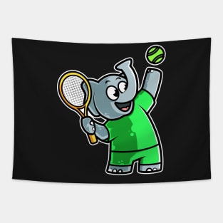 Elephant Tennis Player Funny Coach design Tapestry