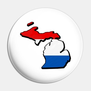 Red, White, and Blue Michigan Outline Pin