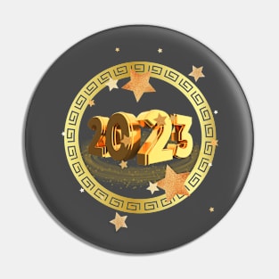 New Year 2023. Golden Pin