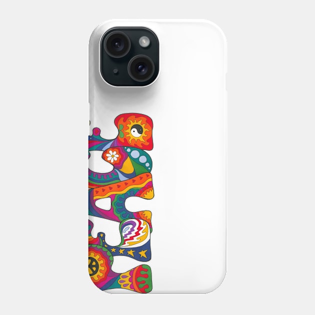 Psychedelic Peace Phone Case by Kellie Espie Art