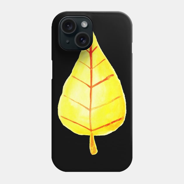 Simple Yellow Leaf Watercolor Phone Case by saradaboru