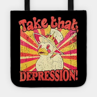 Take that Depression, Lucifer Duck Rubber Ducky Hasbin Hotel Tote