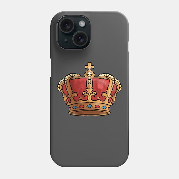 Red and Gold Crown Phone Case by bluerockproducts