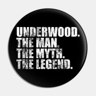 Underwood Legend Underwood Family name Underwood last Name Underwood Surname Underwood Family Reunion Pin