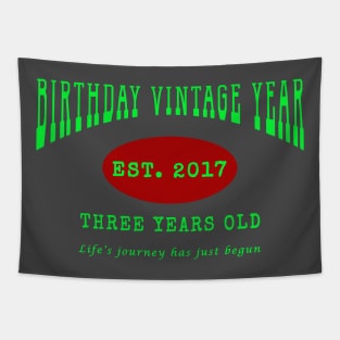 Birthday Vintage Year - Three Years Old Tapestry