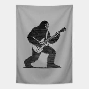 Sasquatch Bigfoot Rock On Guitar Legend Believer Retro Grunge Distress Tapestry