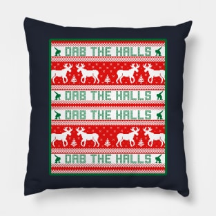 Dab the Halls Ugly Christmas Sweater Design Pillow