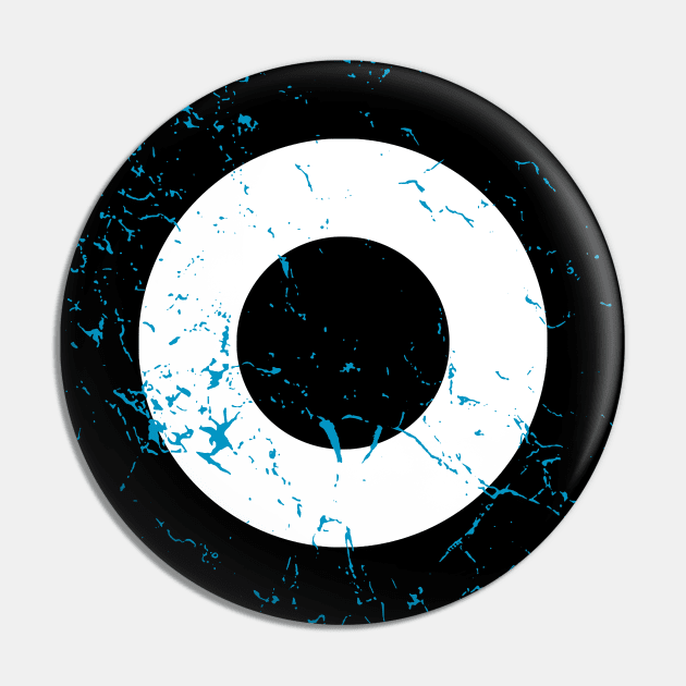 Distressed Black and White Roundel Pin by Alan Hogan