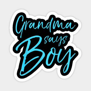 Grandma Says Blue Gender Reveal Announcement Magnet
