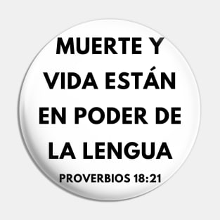 Proverbs 18-21 Power of the Tongue Spanish Pin