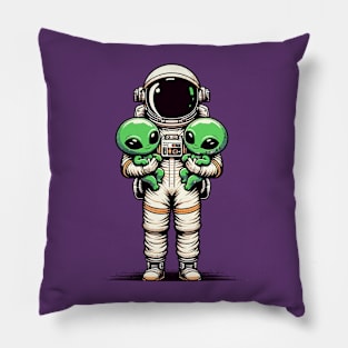 Astronaut carrying alien babies Pillow