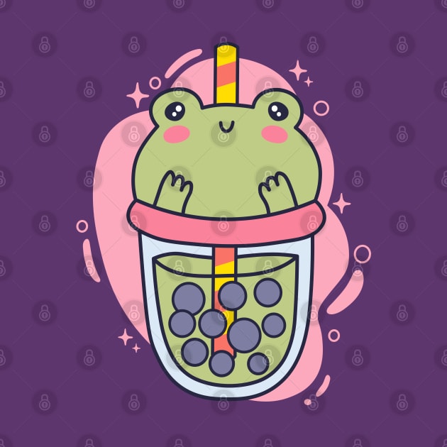 Bubble Tea Frog Cup Kawaii Boba Lover by Cuteness Klub