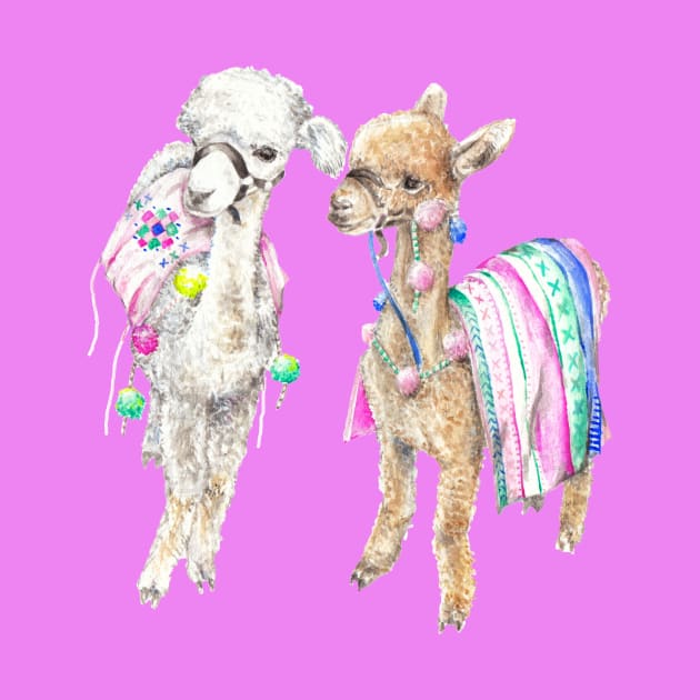 Baby Alpaca Boho Watercolor by wanderinglaur