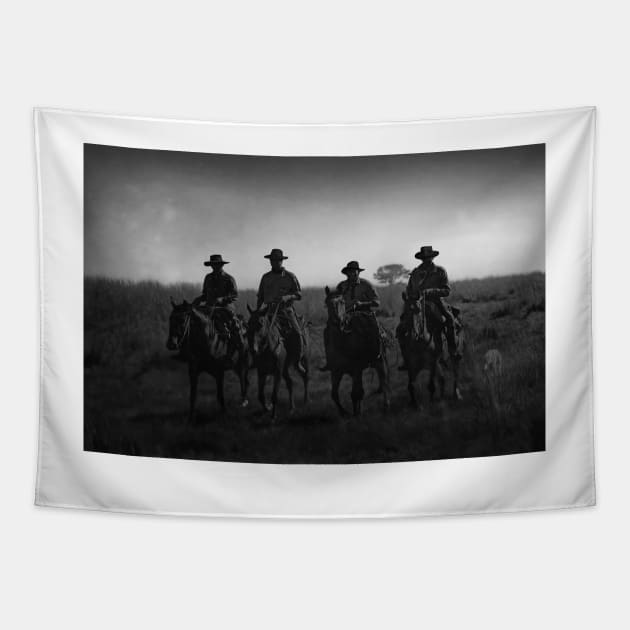 gauchos in black and white Tapestry by jmpznz