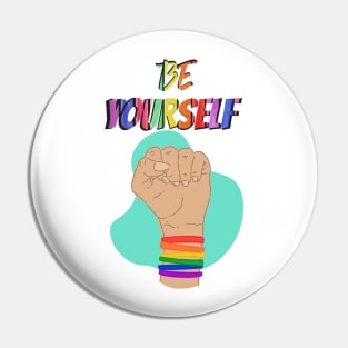 Be Yourself - Rainbow Bands - Gay Pride Pin