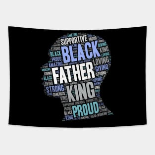 Black Man Father's Day Words in Afro Tapestry