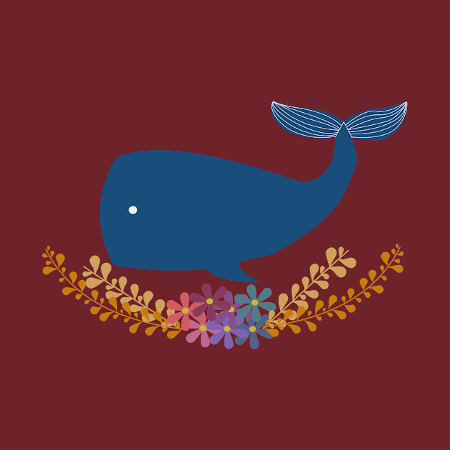 Whale on flowers by TheGreenside