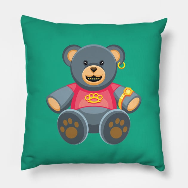 Tough Teddy Bear 2.0 Pillow by Vector-Artist