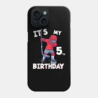 Kids Its My 5Th Birthday 5 Year Old Ice Hockey Birthday Phone Case