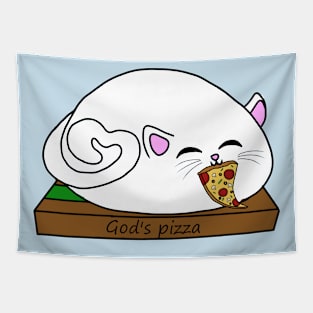 kitten loves pizza Tapestry