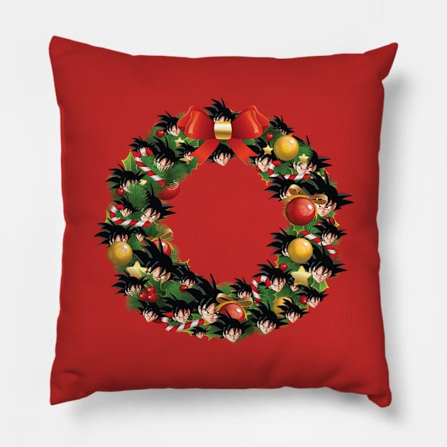 Goku Dragon Ball Z Multiface Christmas Wreath Pillow by Rebus28